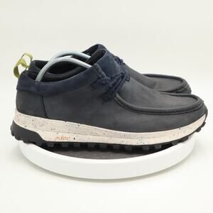 Clarks ATL Trek Wally Mens Size 10.5 Shoes Blue Nubuck Leather Moc Trainers